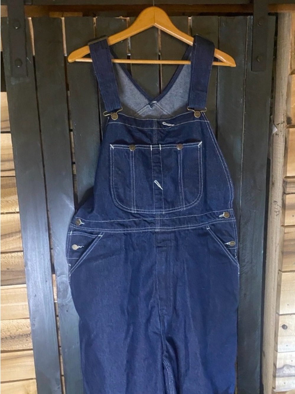 Roebucks Dark Indigo Denim carpenter Overalls - Classic Bib style size 40x30